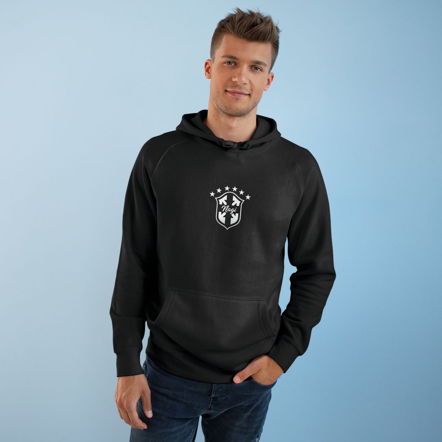 Emblem Chest Hoodie — 'Joga Bonito' Script Back